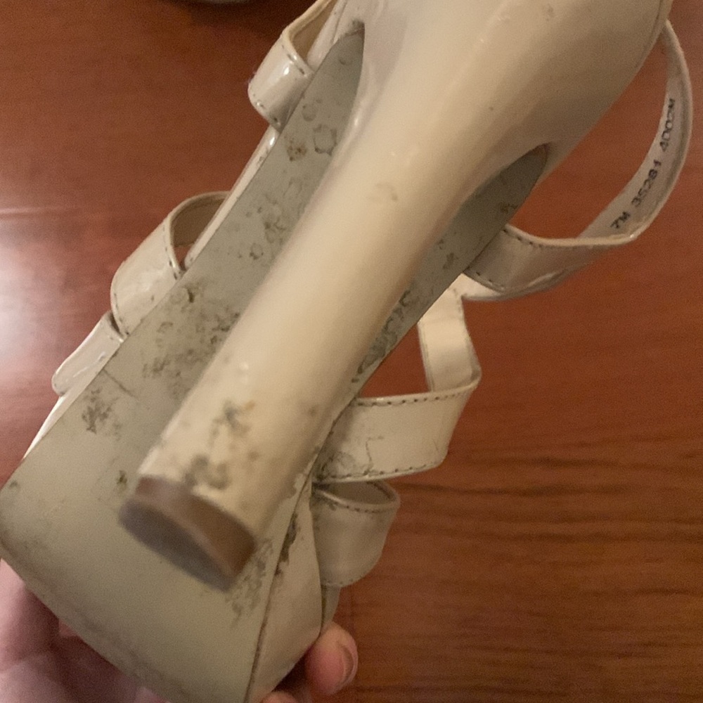 Touch Ups Four Inch Beige Platform Heels - Picture 7 of 10